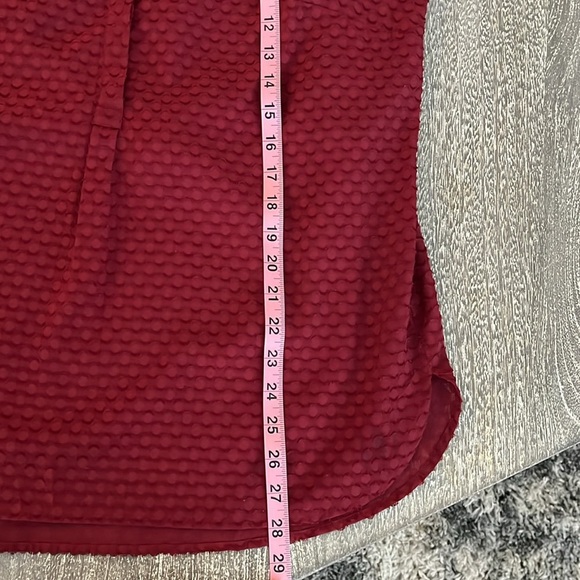 New Talbots Medium Red Long Sleeve Mandarin Collar Blouse - Picture 11 of 12